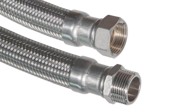 SFX® Flexschlauch DN32 - 1 1/4"ÜM x 1 1/4"AG - 10bar - 90°C - Sanitär -  Edelstahl Panzerschlauch Trinkwasser