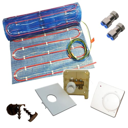 SFX® Fußbodenheizung 2,5 - 10m² Warmwasser / Elektro Duo Variant mit Regler